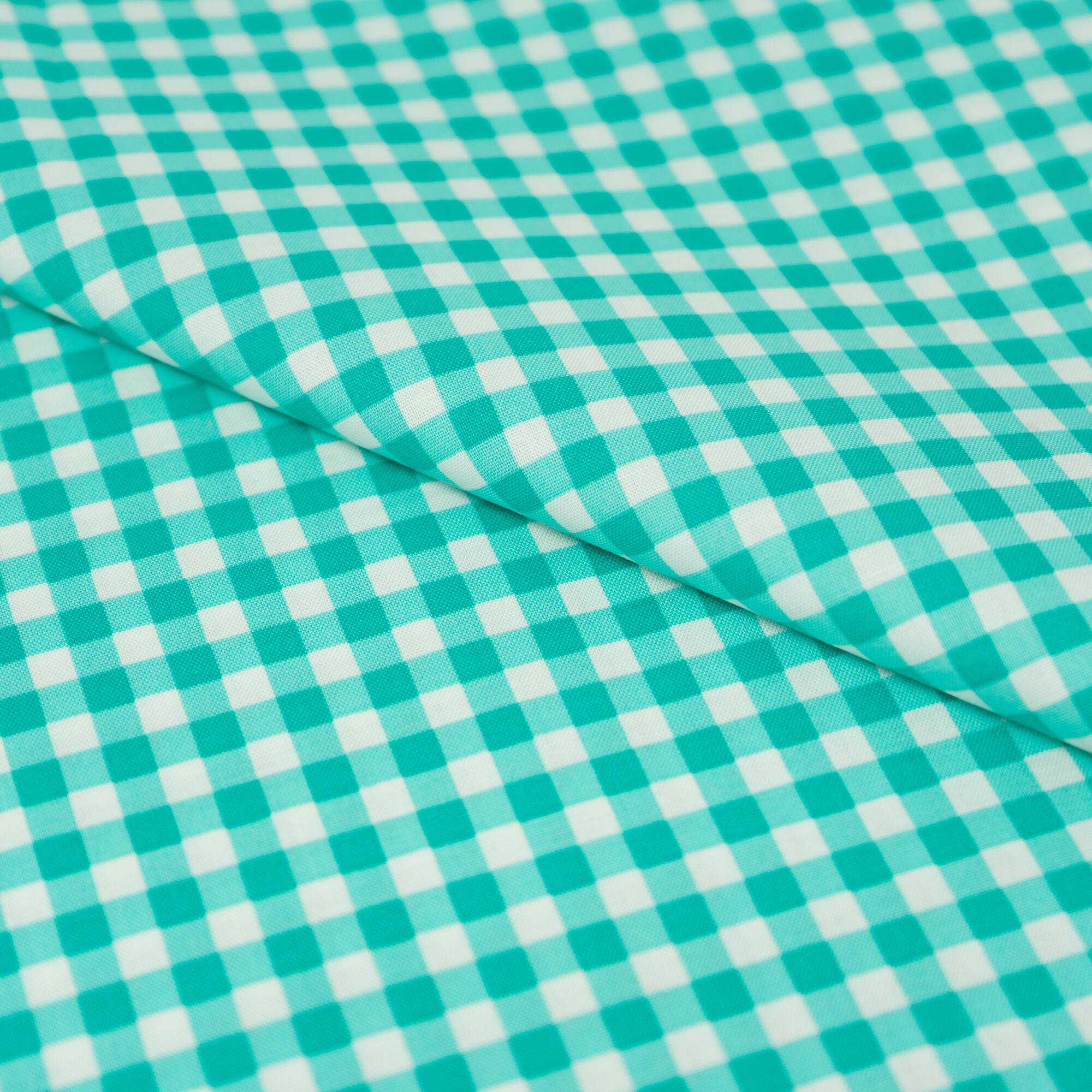 SINGER Aqua Gingham Check Cotton Fabric